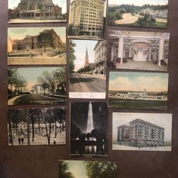 12 Antique Missouri Cities Early 1900s Landmark Used Postcards Postmarked With One Cent Stamps.