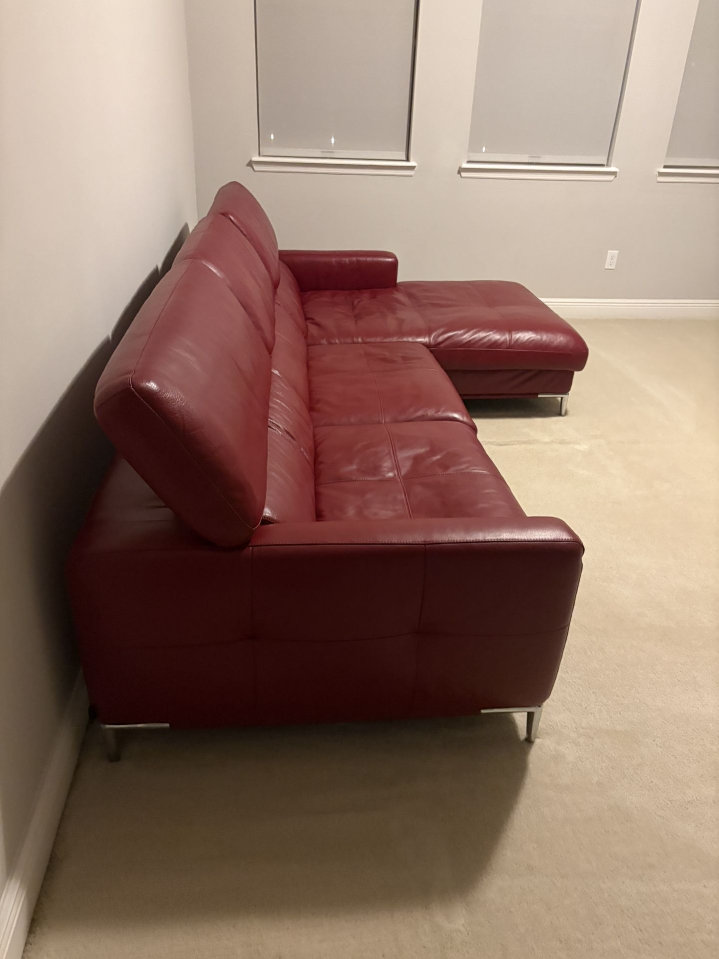 Red Leather Sectional