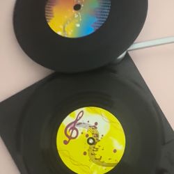 Vinyl Coasters Box Set Of 4  with Record Player Holder
