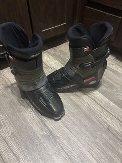 Ski Boots Special Edition 390 Raichle Sleek Black And Red Austria Size 11 1/2