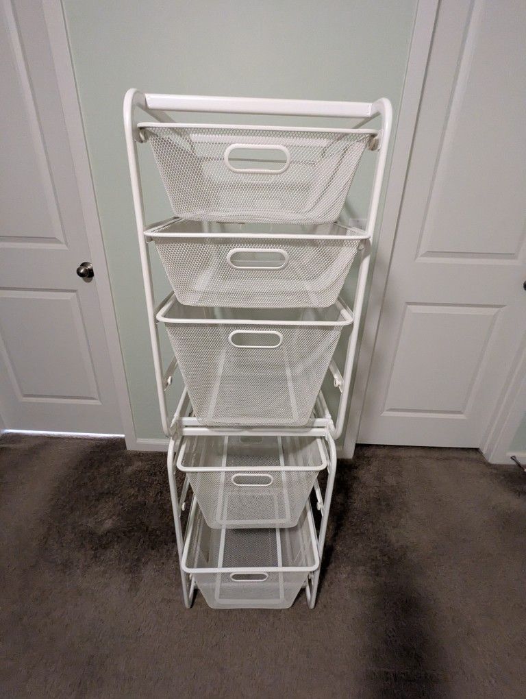 Metal Storage System With 5 Wire Baskets