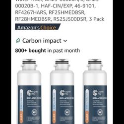 6 Crystala Filters Compatible with Samsung refrigerators. DA29-00020B Refrigerator Water Filter
