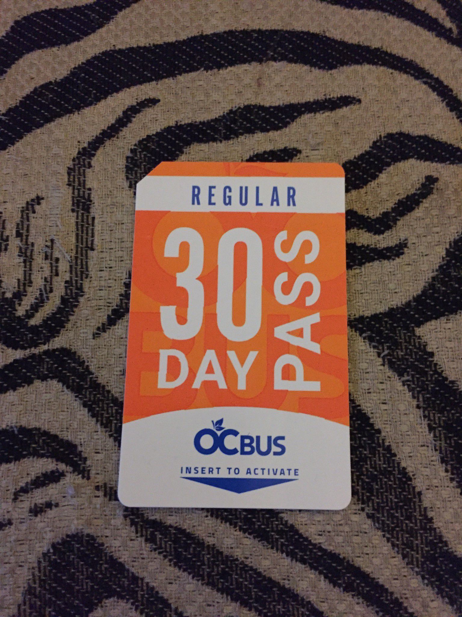 OCTA Regular 30 day bus pass