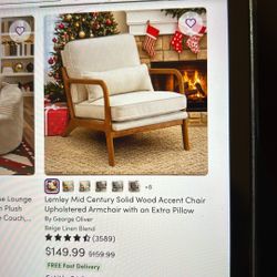 Mid Century Solid Wood Accent Chairs Set Of Two