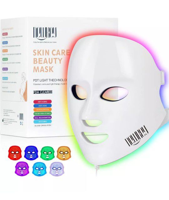 Open Box NEWKEY - Skin Care Beauty Mask With Strap - Light Technology- Light Therapy.