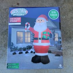 Airblown Inflatable Candy Cane Santa