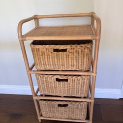 Whicker/Rattan Shelving Storage with Drawers 