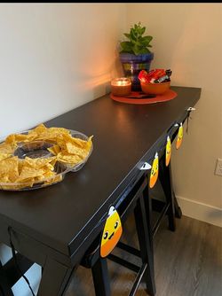 Black Counter-Height Dining Table + 3 stools – $125
