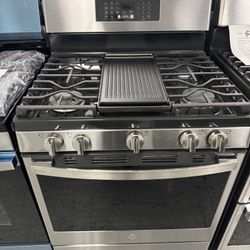 GE Profile 30 Inches 5 Burner Gas Range With Convection And Air Fly