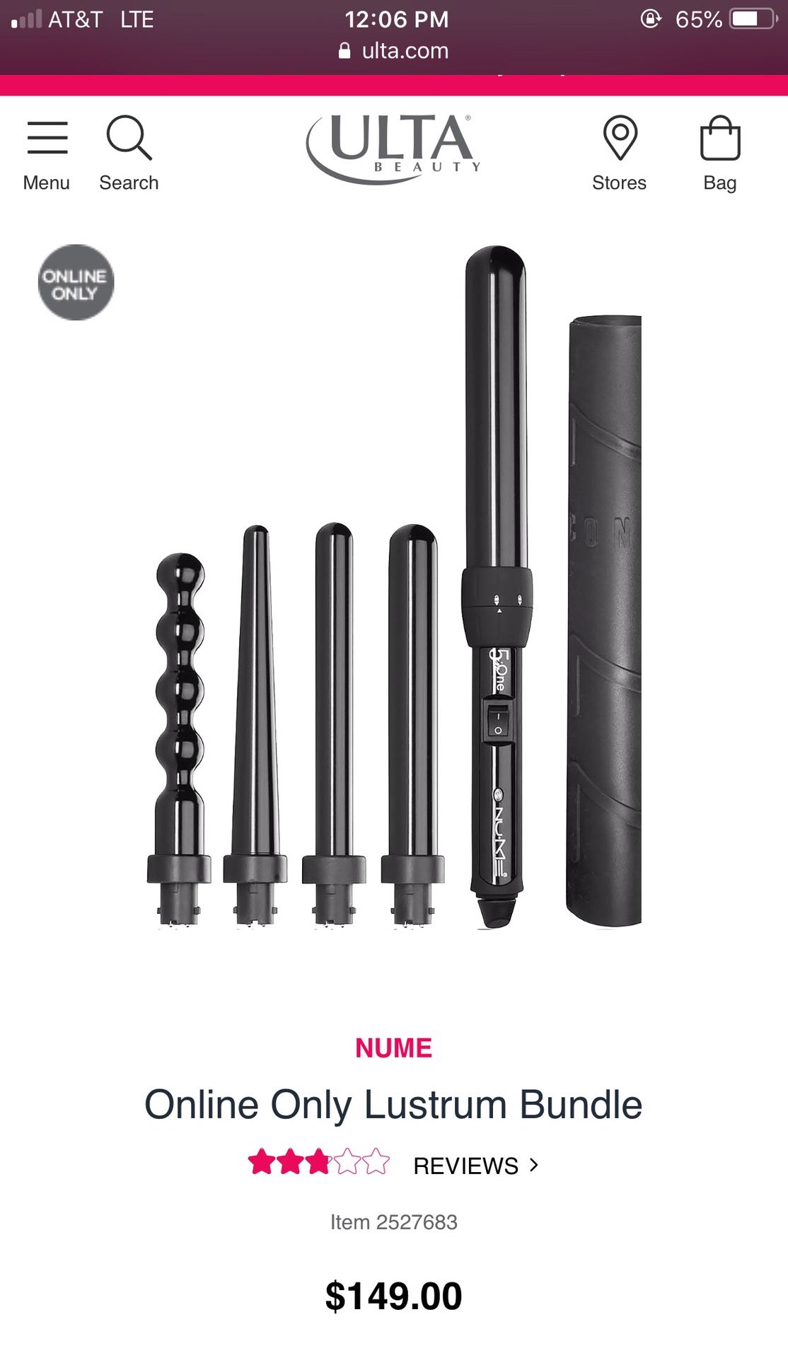 Ulta nume curling wand top