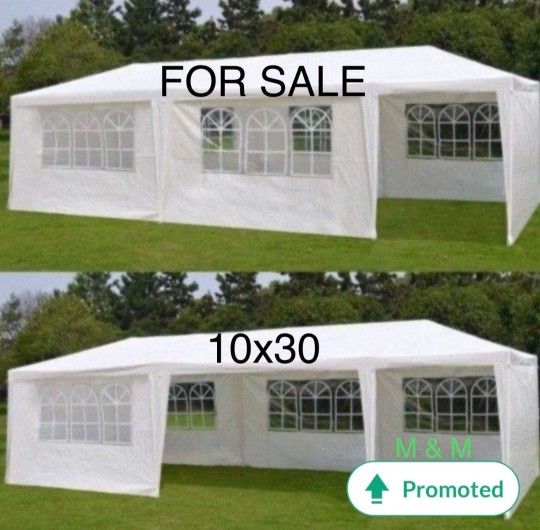 10'x30' White Outdoor Gazebo Canopy Wedding Party Tent 8 Removable Walls 8