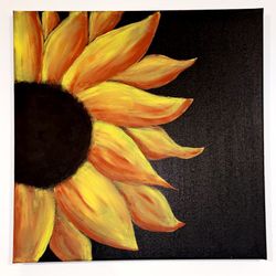 12” X 12” Hand Painted Sunflower