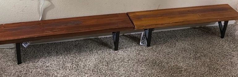 Set of 2 Rustic Live-Edge Cedar Wood Wall Shelves (Industrial/ Farmhouse)