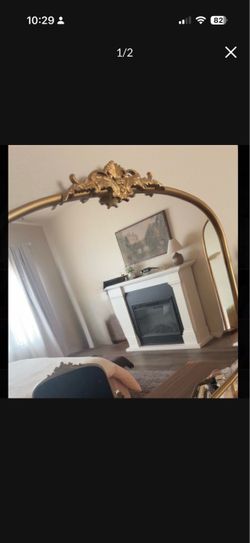Large Gold Ornate Arch Mirror
