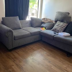 Grey Blue Couch Sectional