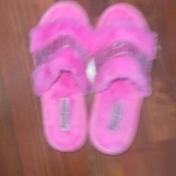  Juicy Couture Slides, Hot Pink Furry