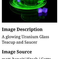 Uranium Glass Tea Cups And Saucers