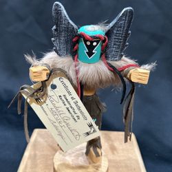Navajo Kachina Doll With Glass Dome. Signed Authentic Navajo