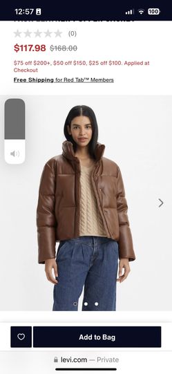 Levi’s Woman Faux Leather Puffer NWT Sz: L