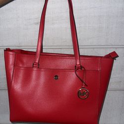Women’s MICHAEL KORS Maisie Large Pebbled Leather 3-in-1 Tote Bag Bright Red
