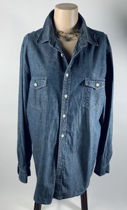 Merona Blue Denim JEAN SHIRT w/Two Pockets! Size XXL/ T. 
