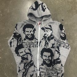 Grey and Black Asaali zip up