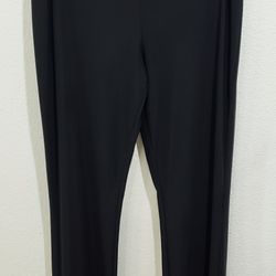 Summer Work Attire Thick Stretchy Material Black Dress Pants with Belt Loops size Woman's Large 