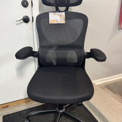 Brand New Black Mesh Tall Back Ergonomic Office Chair w/Flip Up Armrests & Adjustable 3D Lumbar