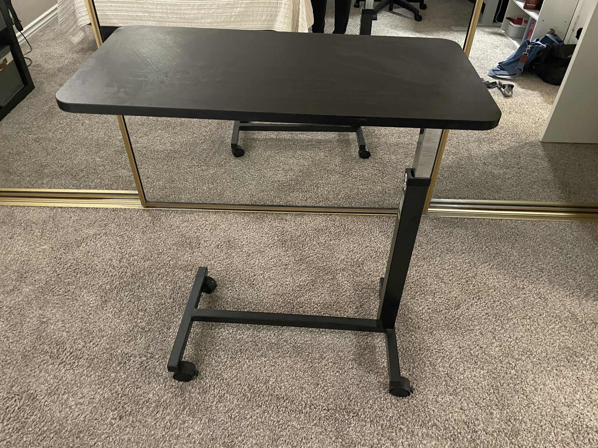 Drive Medical Non Tilt Top Overbed Table with Wheels