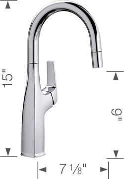 Blanco 442681 Rivana 1.5 GPM Single Hole Pull Down Bar Faucet Chrome FREE SHIPPING!!!
