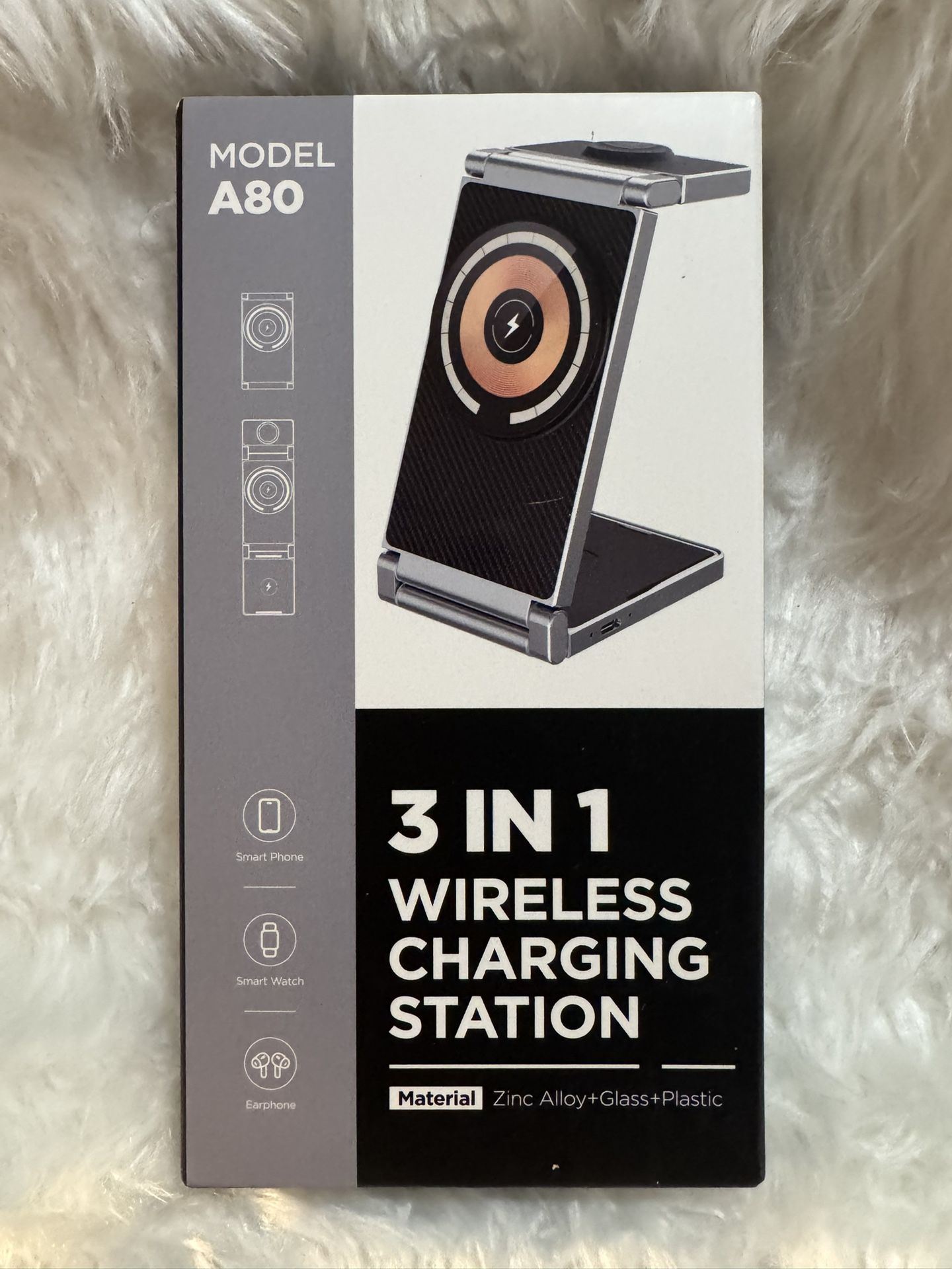 Magnetic Charging Station,Hohosb 3 in 1 Foldable Zinc Alloy Wireless Charger Stand, magsafe