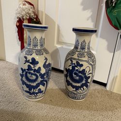 18 inch Chinese blue and white vases