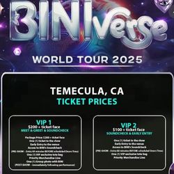 Bini World Tour At Pechanga - Two VIP 2 Tickets