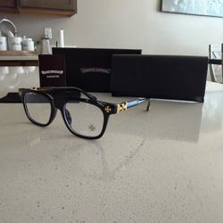 Chromeheart gold trim glasses
