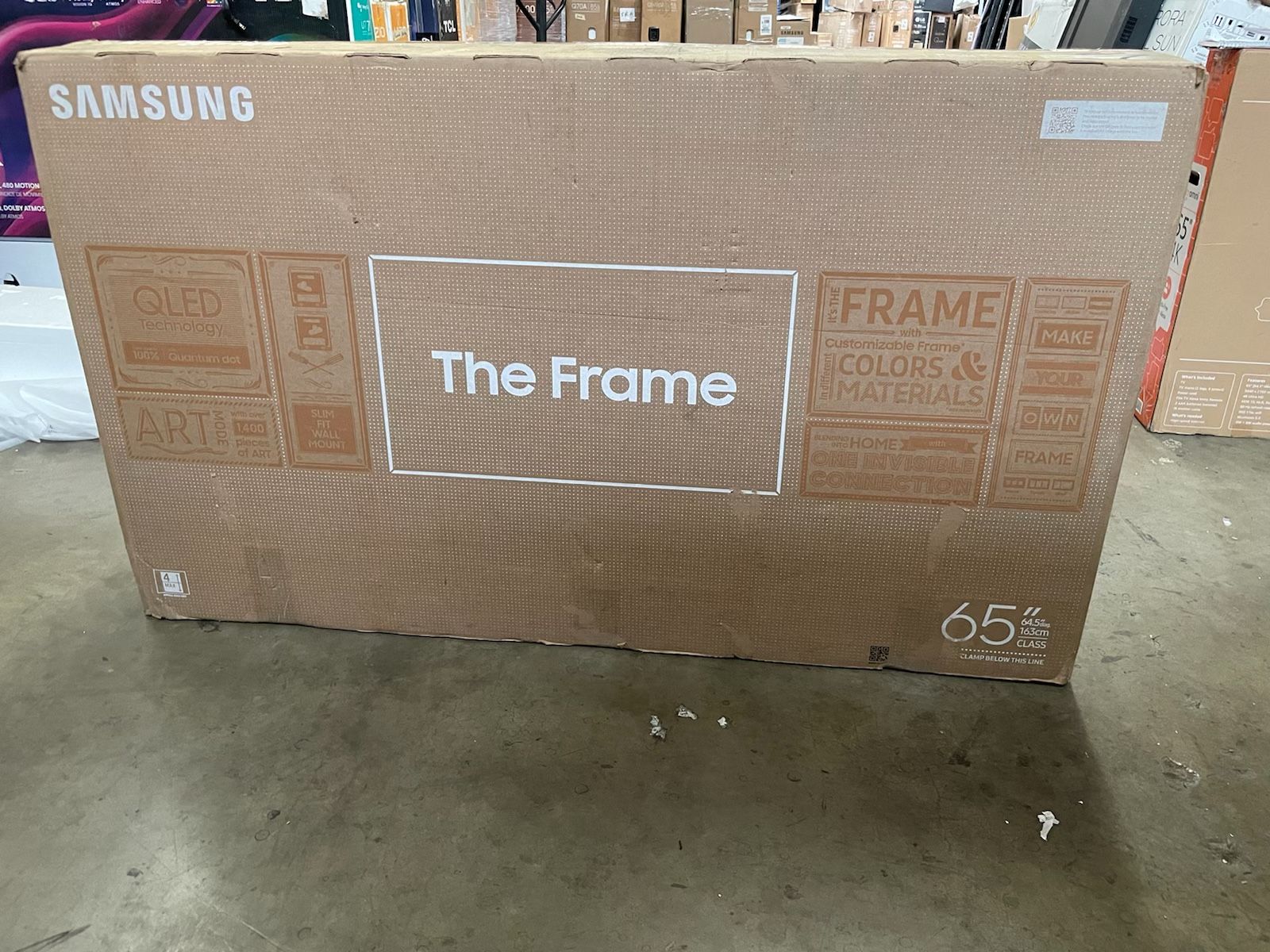 SAMSUNG 65-Inch Class QLED 4K The Frame LS03B Series, Quantum HDR, Art Mode, Anti-Reflection Matte Display, Slim Fit Wall Mount Included, Smart TV w/