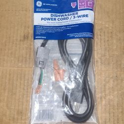 New GE WX09X70910 Universal 3-wire dishwasher power cord 5.4ft 