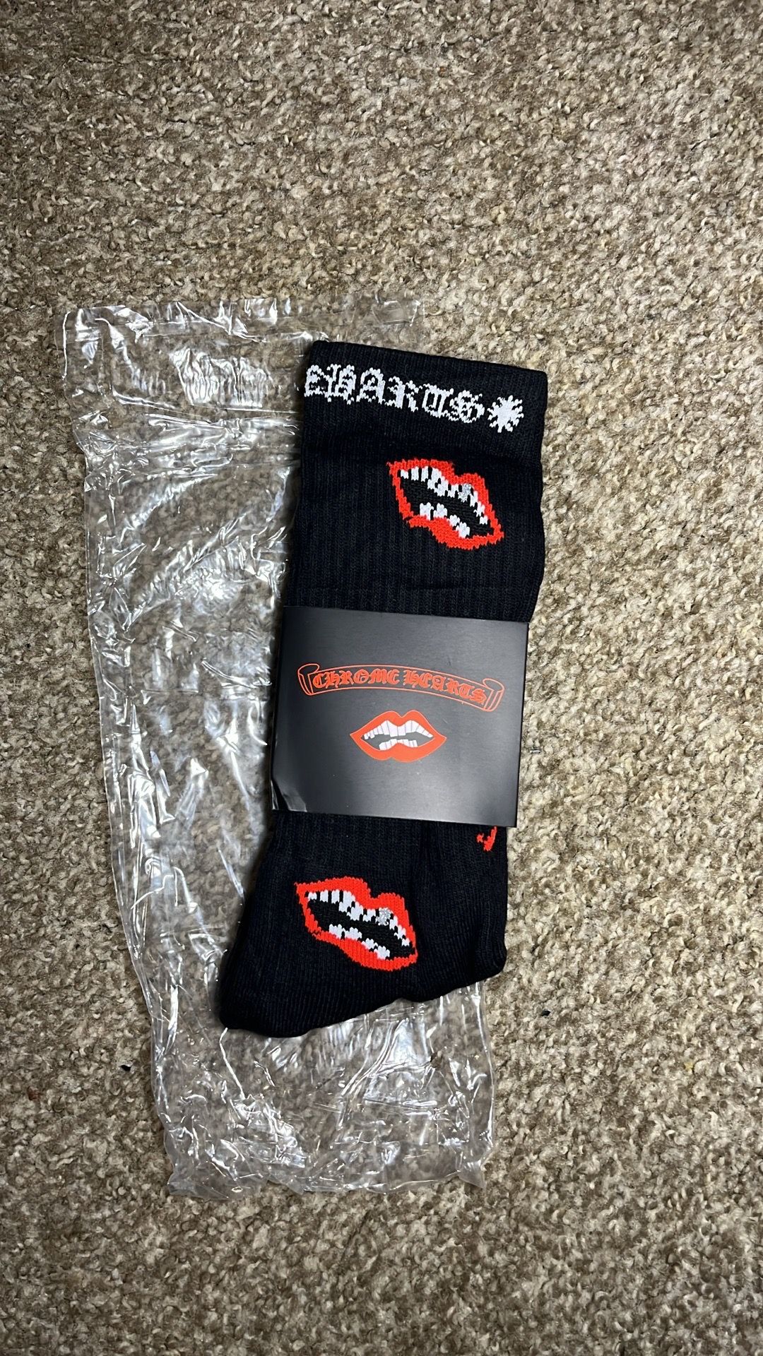 Black Chrome Heart Socks