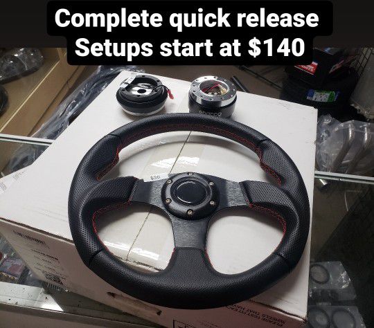 New Complete Quick Release Steering Wheel  Kit