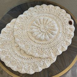 Handmade Crochet Placemats Egyptian Cotton 