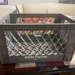 E-bike storage holder zip tie to bike Adhor Farms Plastic milk Crate