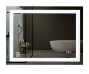 Kinwell 40 in. W x 32 in. H Rectangular Frameless Anti-Fog LED Light Wall Bathroom Vanity Mirror in Tempered Glass