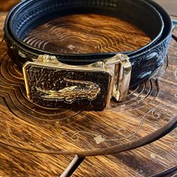 Men’s New Crocodile Buckled Genuine Leather Belt