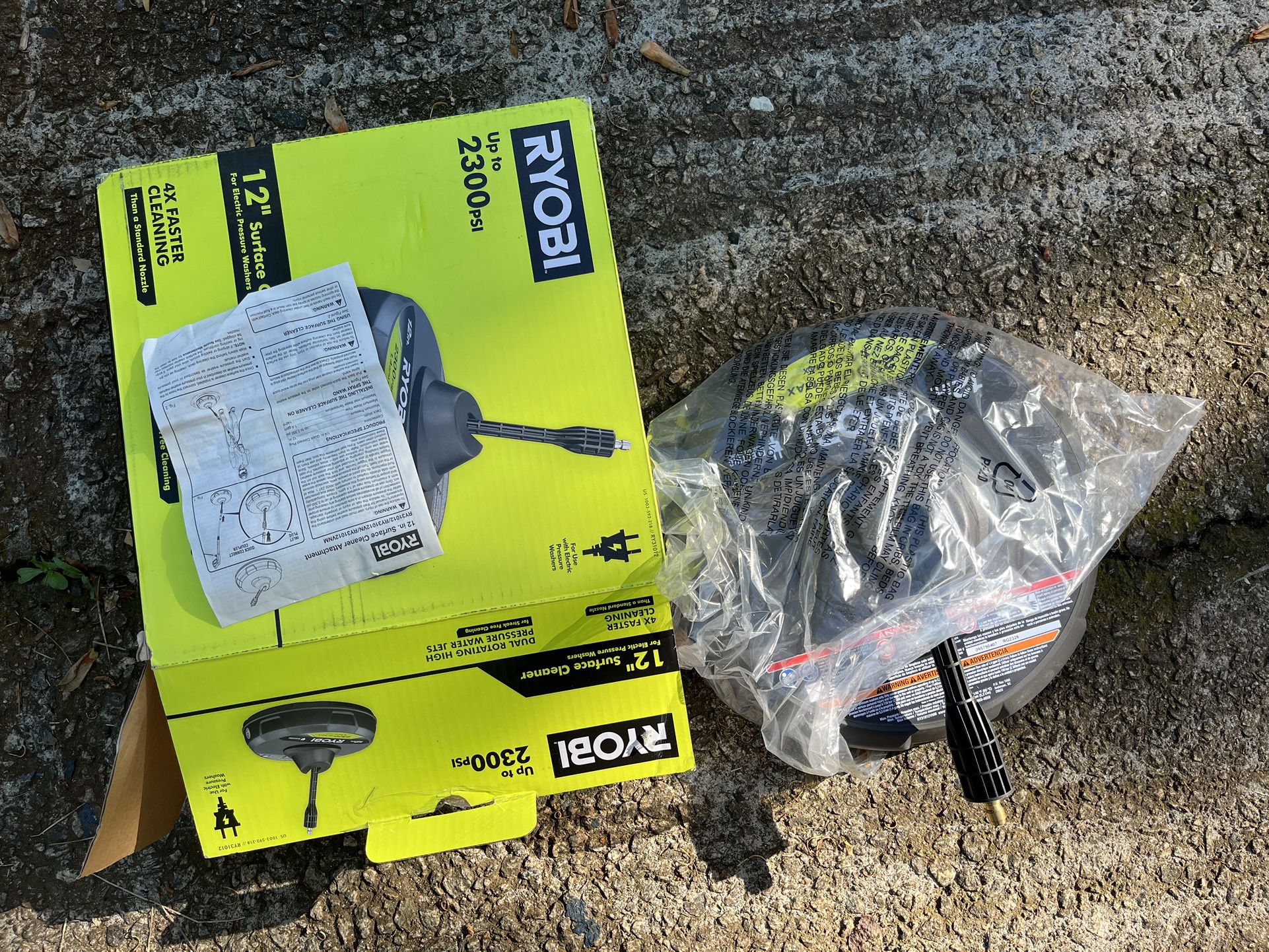 RYOBI 12 in. 2,300 PSI Electric Pressure Washers Surface Cleaner used 10