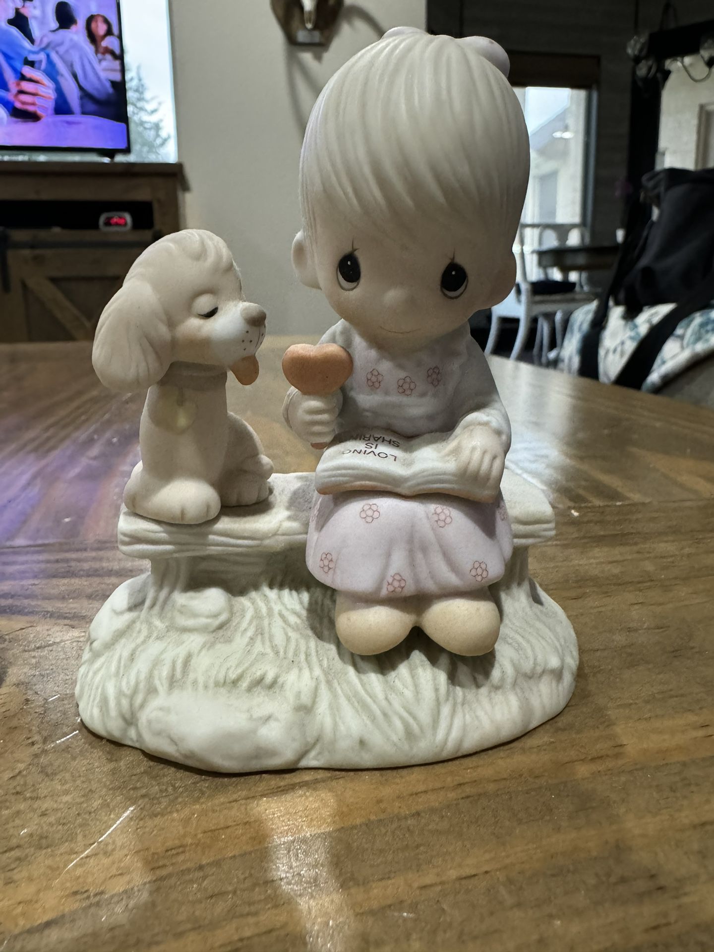 Precious Moments Figurine Loving Is Sharing Lollipop Puppy Dog 
