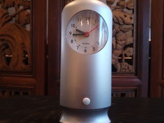 Silver Alarm Clock with Flashlight