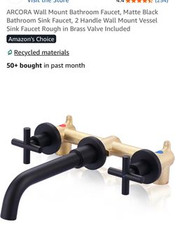 New dual handle wall mount bathroom faucet(matte black)