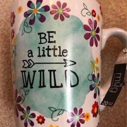 NEW Boston Warehouse "Be a Little Wild" 20-ounce Floral Spring Coffee Mug