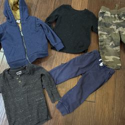 5 Piece Lot Baby Boy Clothes 2T  Sweaters Jackets Pants Shirts Carter’s 