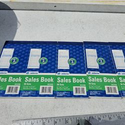 Adams Sales Order Book, 2 Part Carbonless, 3-11/32 x 7-3/16 Inches, 5 Pack, NEW