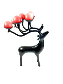 Vintage Metal Reindeer Deer Candelabra 